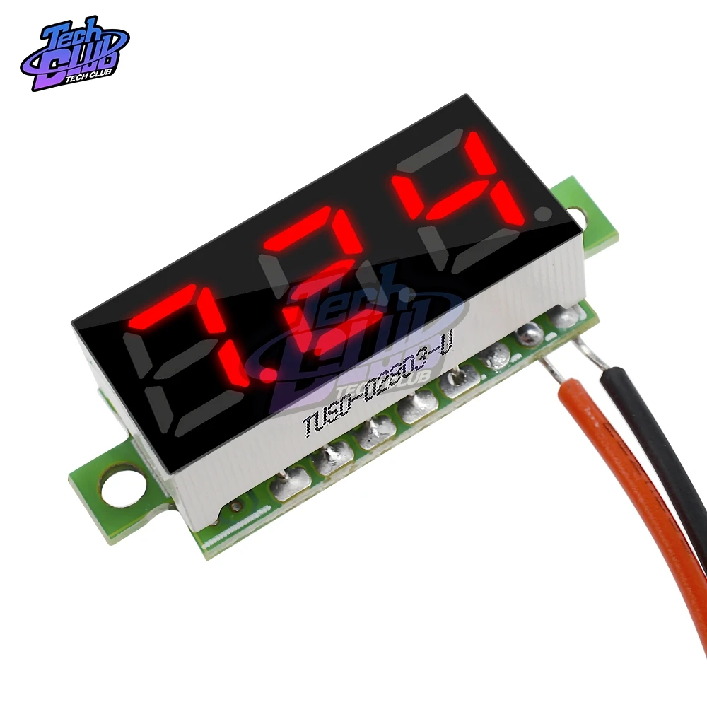 

0.28 inch DC 2.5-30V Mini LCD Digital Voltmeter Voltage Meter Panel Volt Tester Detector Monitor 2 Wire Red LED