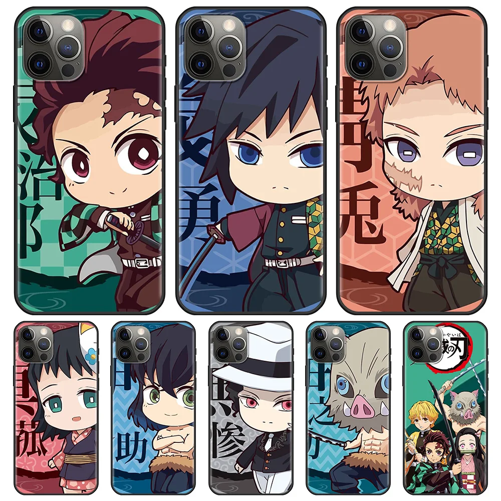 

Demon Slayer Cute Silicone Cafor Apple iphone 13 11 7 XR 12 Pro Max X 6 6S 8 Plus 11Pro 12 Mini XS 5 5S Soft Back Cover