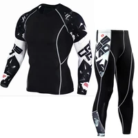 tactical mma rashguard long sleeves mens fitness set compression clothing tracksuit for men 2019 t shirt with a wolf xxxxl xxxl