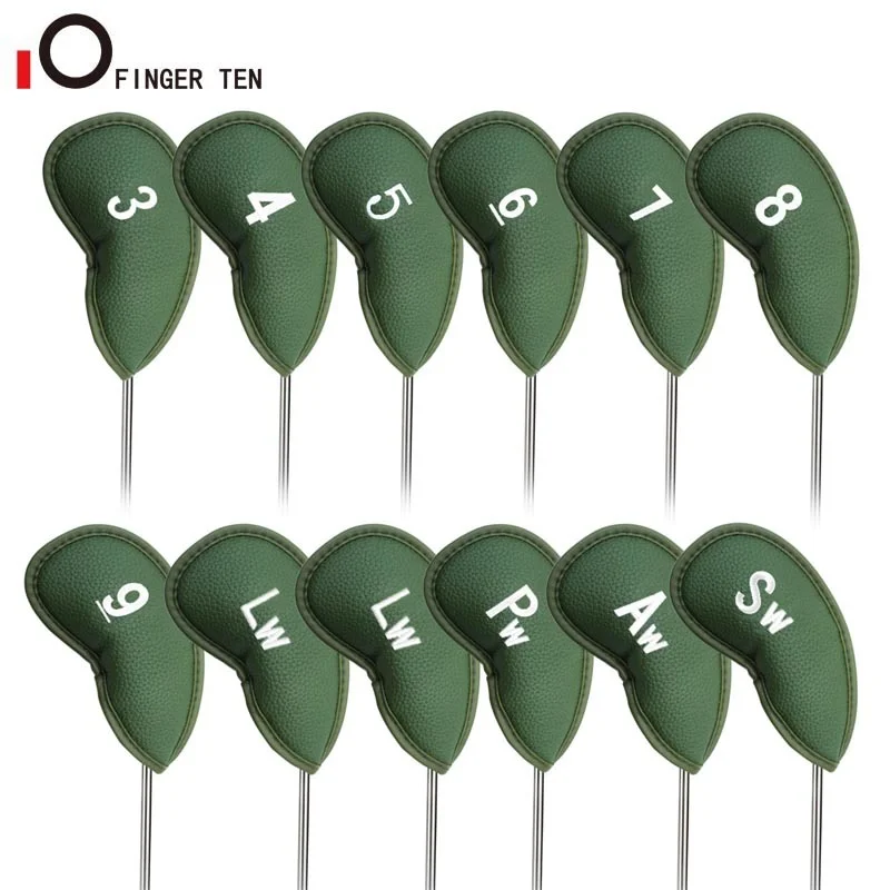 New 12 Pcs Thick Synthetic Leather Golf Iron Head Cover Set Headcover Fit All Brands Irons Clubs Drop Shipping | Спорт и развлечения