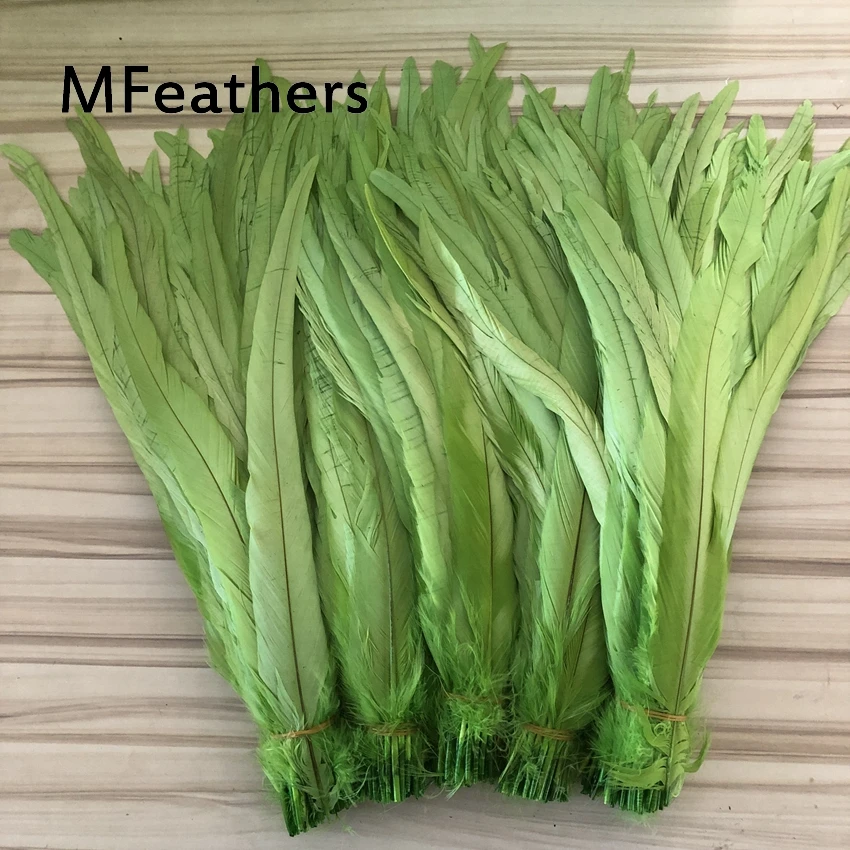 Бесплатная доставка 100 шт свободный Петух coque хвост перья 30-35 см Яблоко зеленый