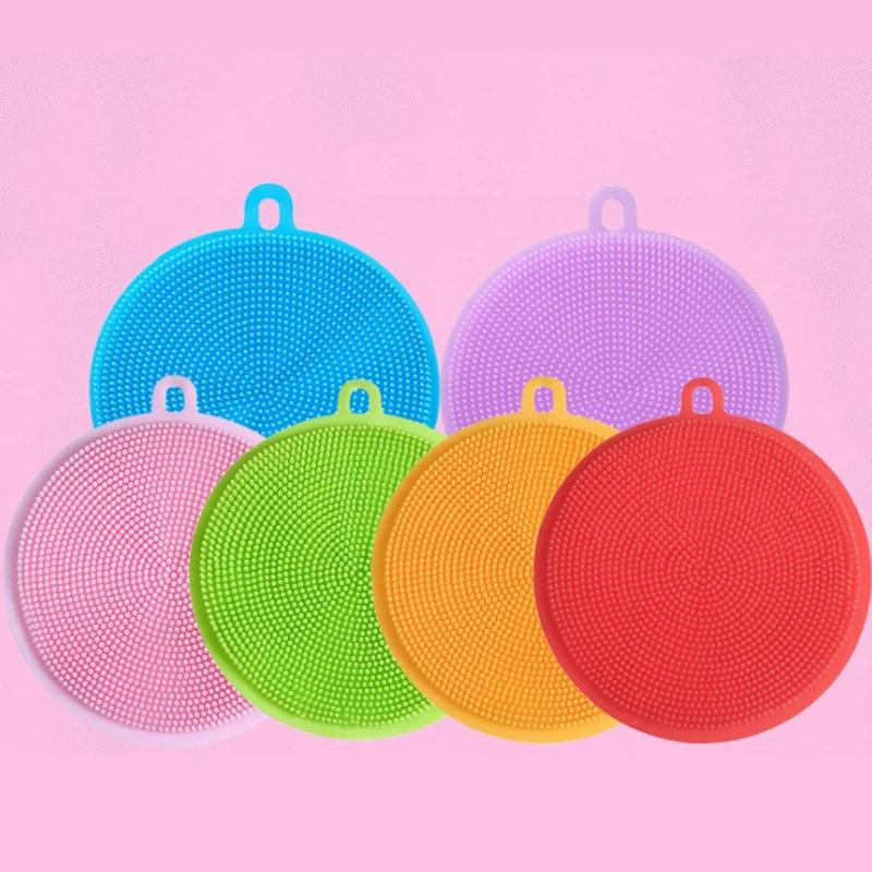 

5 Pieces Magnic Silicone Dish Sponge Washing Brush Scrubber 5 Pack Household Cleaning Sponges Brushes