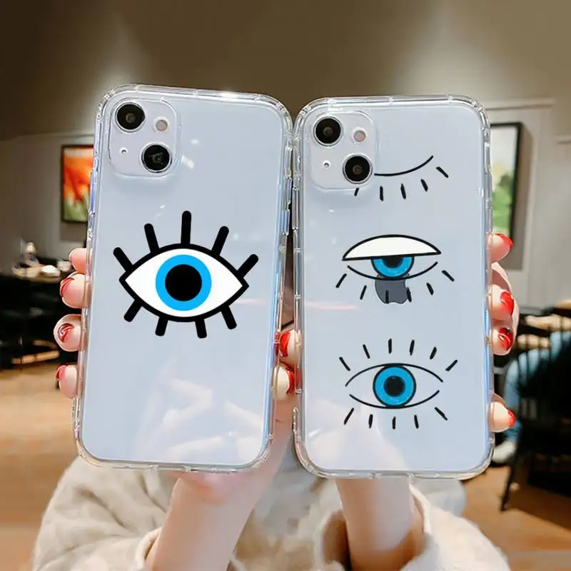

Evil Eye 1 Phone Case Clear Transparent for iPhone 11 12 13 mini pro XS MAX 8 7 6 6S Plus X 5S SE XR 2020