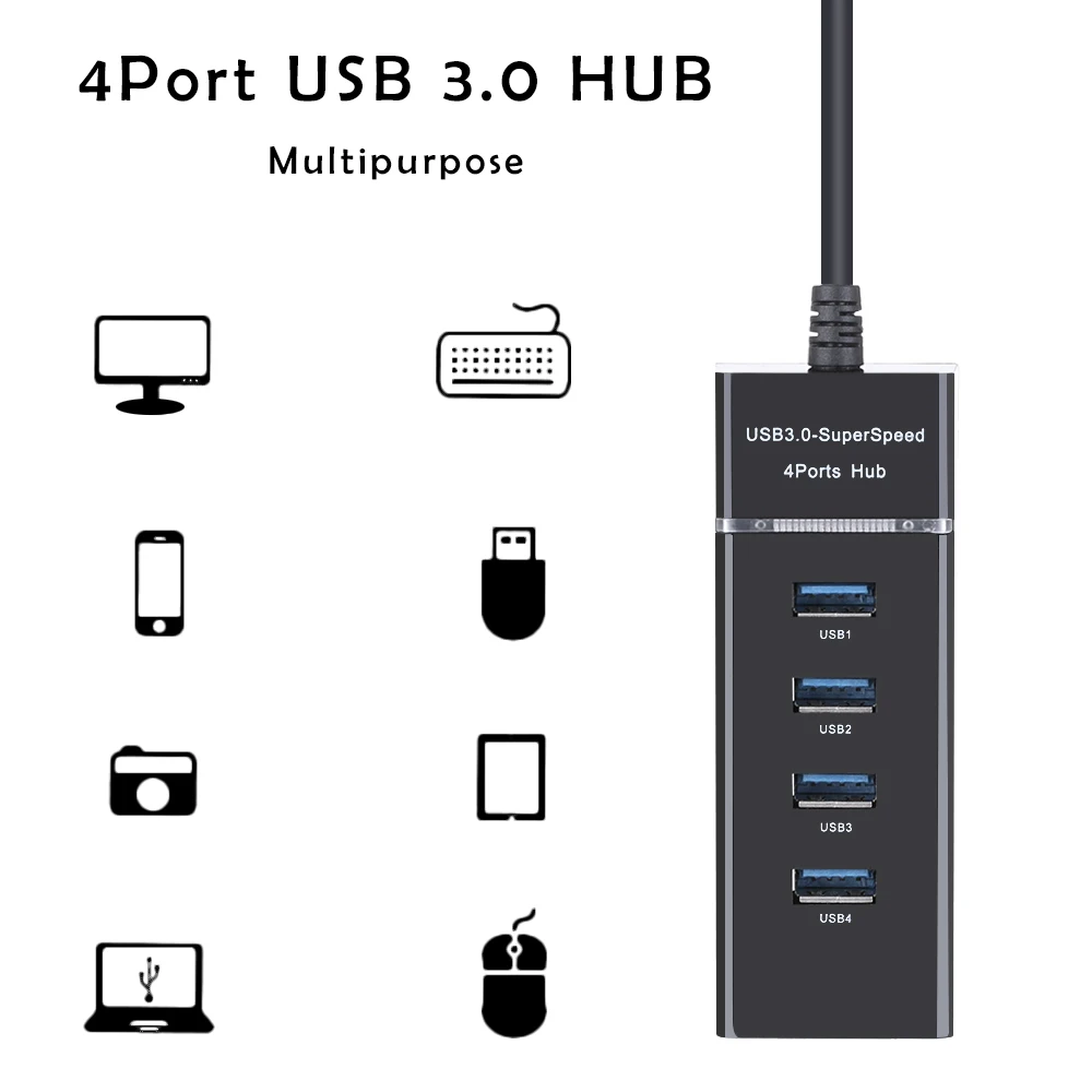 Высокоскоростной USB разветвитель на 3/4 портов 2 0 3 внешний адаптер для ноутбуков