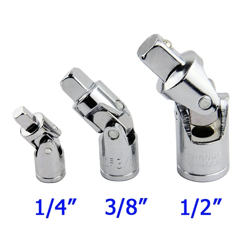 

Wobble Socket Adapters 3 Pcs Power Drill Sockets Adapter Sets 360 Rotatable Universal Joint Swivel Socket Set 1/4" 3/8