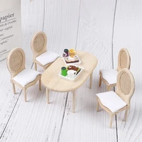 112 dollhouse miniature dining table chair set doll house kitchen furniture toy figure accessories