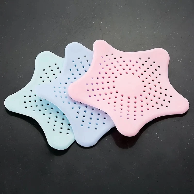 

Colorful Starfish Kitchen Sink Filter Bathroom Accessories Hair Anti-blocking Filter Sewer Block Suction silicone Floor Drain