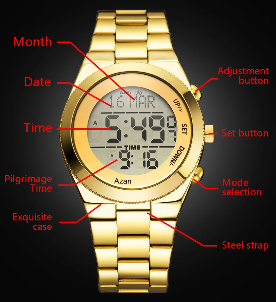 Новое поступление Роскошные Мужские Цифровые мусульманские молитвы Qibla