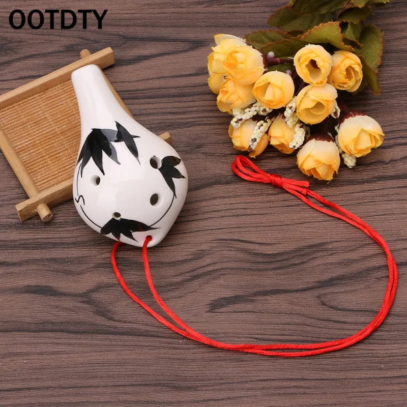 Профессиональная Керамическая Флейта OOTDTY с 6 отверстиями для Ocarina музыкальный