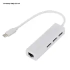 Горячая Распродажа Тип C до USB RJ45 Ethernet сетевой адаптер Hub Кабель Порты и разъёмы Sup Порты и разъёмы s обратный штекер 8,25*2,4 мм