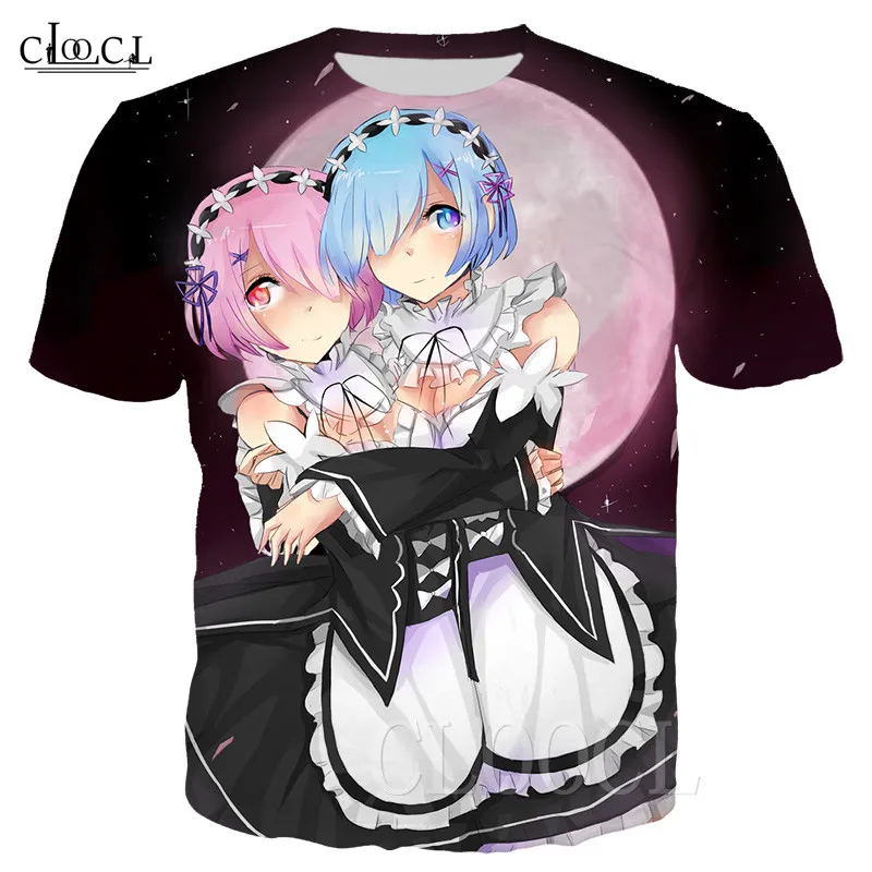 Футболка Мужская/женская с рисунком Re:Zero Rem Ram|Мужские футболки| |