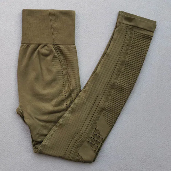 Army green pants 2 шт./набор, бесшовный Женский спортивный костюм с эффектом омбре, одежда для тренажерного зала, тренировочная одежда с длинным рукавом, укороченный топ для фитнеса и резинки на попе, леггинсы, комплект для йоги - Цвет: Army green pants