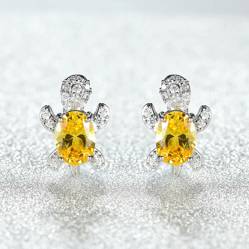 

2021 New Personality Creative Tortoise Zircon Earrings Female S925 Silver Earrings Fashion Temperament Simple Jewelry Earrings