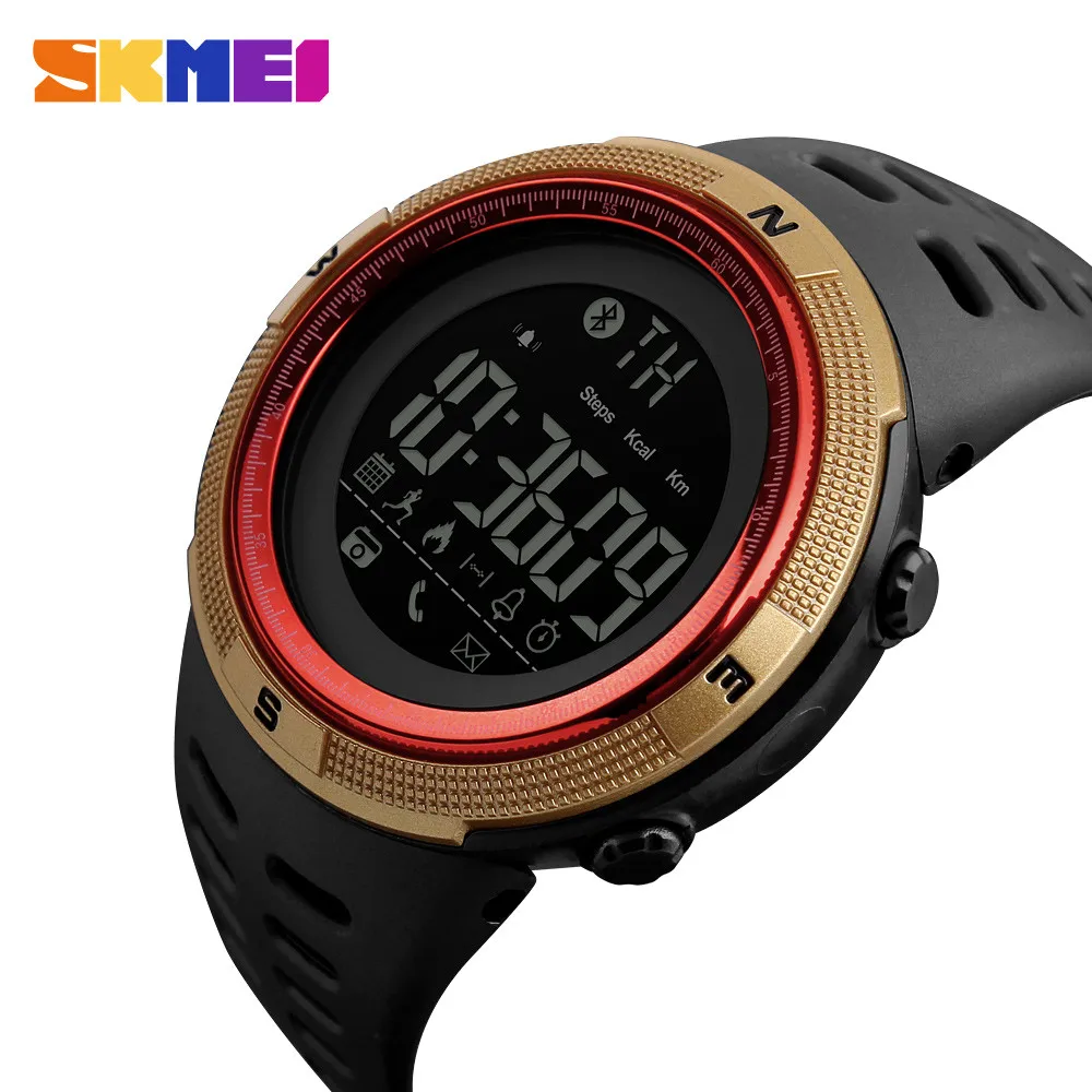 SKMEI 1250 водонепроницаемые Смарт часы Bluetooth будильник калорий часы фитнес часы Relogio Masculino мужские наручные часы для Android IOS