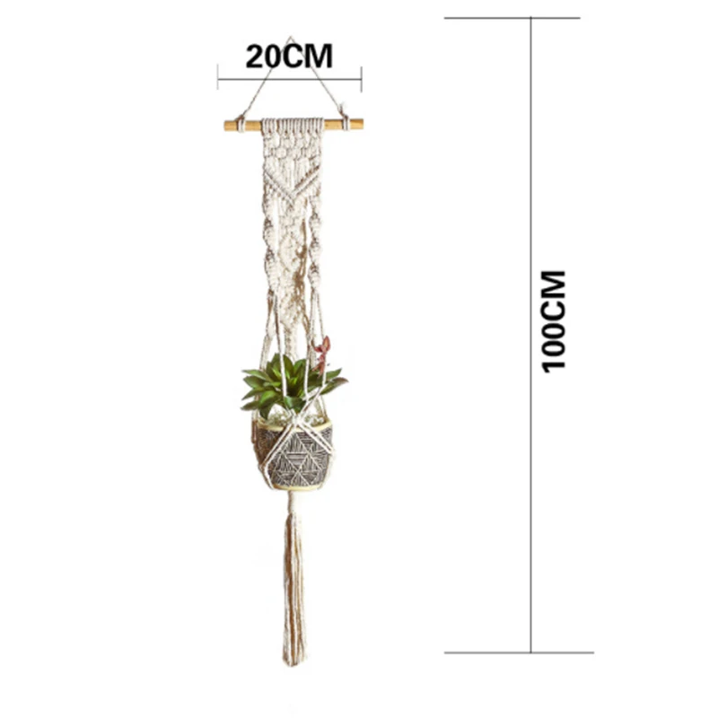 Ручная тканая вешалка для растений держатель цветочных горшков веревка