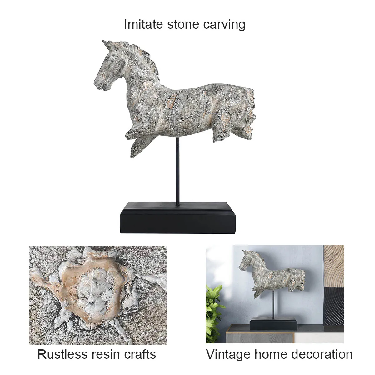 Tooarts неполная скульптура лошади имитация камня резьба полимерная Искусство