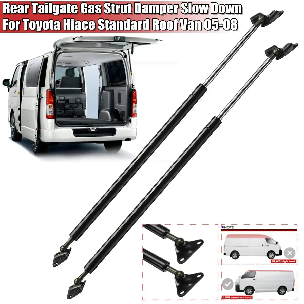 

1 pair Car Auto Tailgate Boot Lift Support Gas Struts Spring For Toyota Hiace Standard Roof Van 2005 2006 2007 2008 Accessories