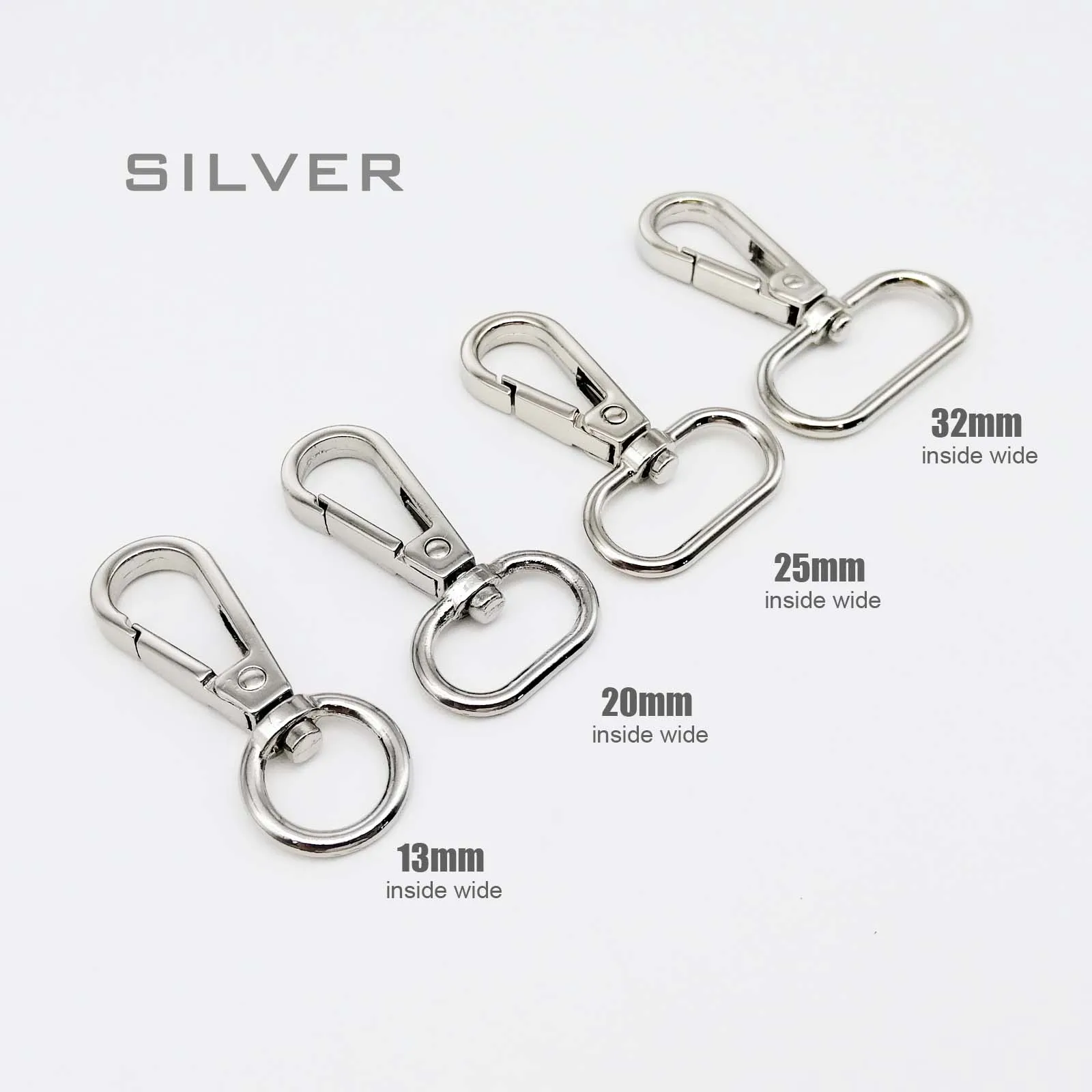 Silver Металлический поворотный омаровый кожаный мешок Сумочка Кошелек Ремень Через Плечо зажим пусковое устройство брелок-карабин для ключей брелок собачий ошейник застежка - Цвет: Silver