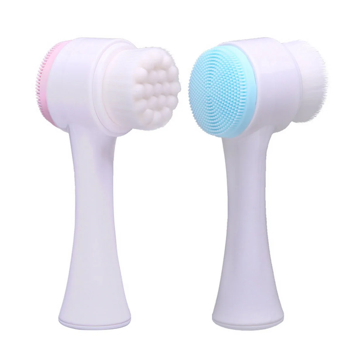 Двусторонняя силиконовая щетка щётка для очищения лица ручная удаления черных