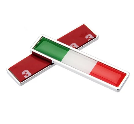 

Pair Italy Flag Auto Emblem Badge Motorcycle Decals Fairing Metal Stickers Car Accessories