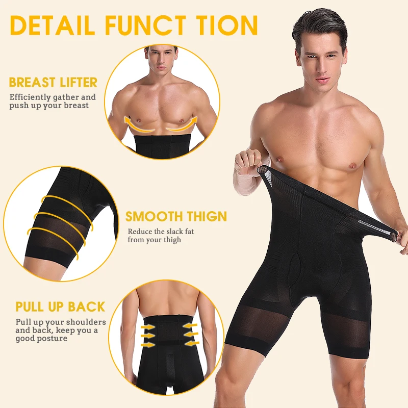 Men's Slimming Body Shaper Waist Trainer High Waist Shaper Control Panties Compression Underwear Abdomen Belly Shaper Shorts