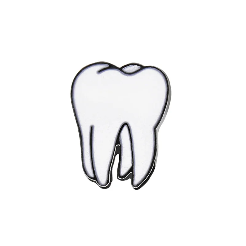 Teeth 2 Эмалированные булавки для зубов, золото, серебро, зуб, анатомия сердца, значок доктора медсестры, стоматолога, куртки, нагрудные броши, орган, медицинские украшения, подарки - Окраска металла: Teeth 2