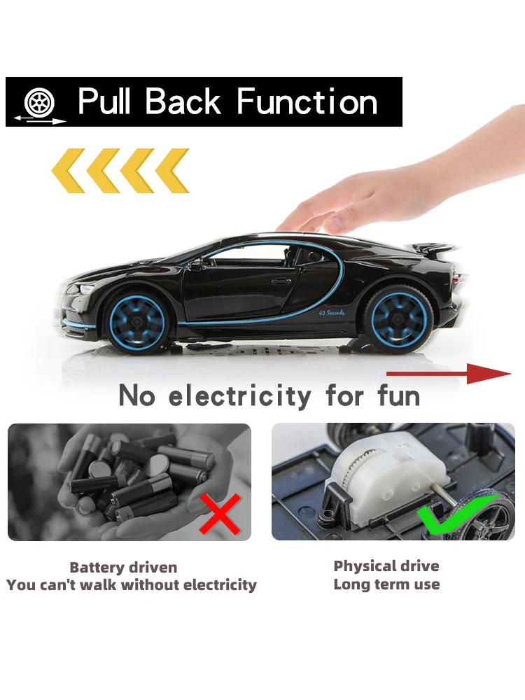 Коллекционная модель миниавто игрушки для детей Bugatti Chiron суперпорты имитация