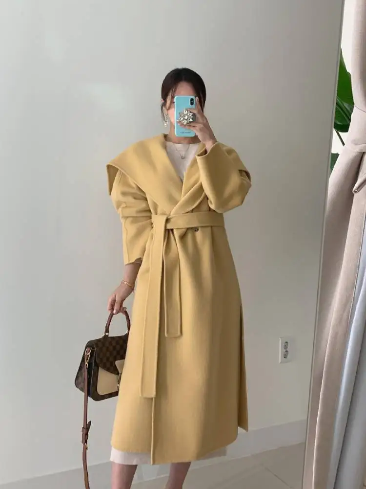 

Шикарный с отложным воротником, на одной пуговице, топы для женщин в Корейском стиле осень-зима на шнурке узкие куртки до талии теплые мягки...