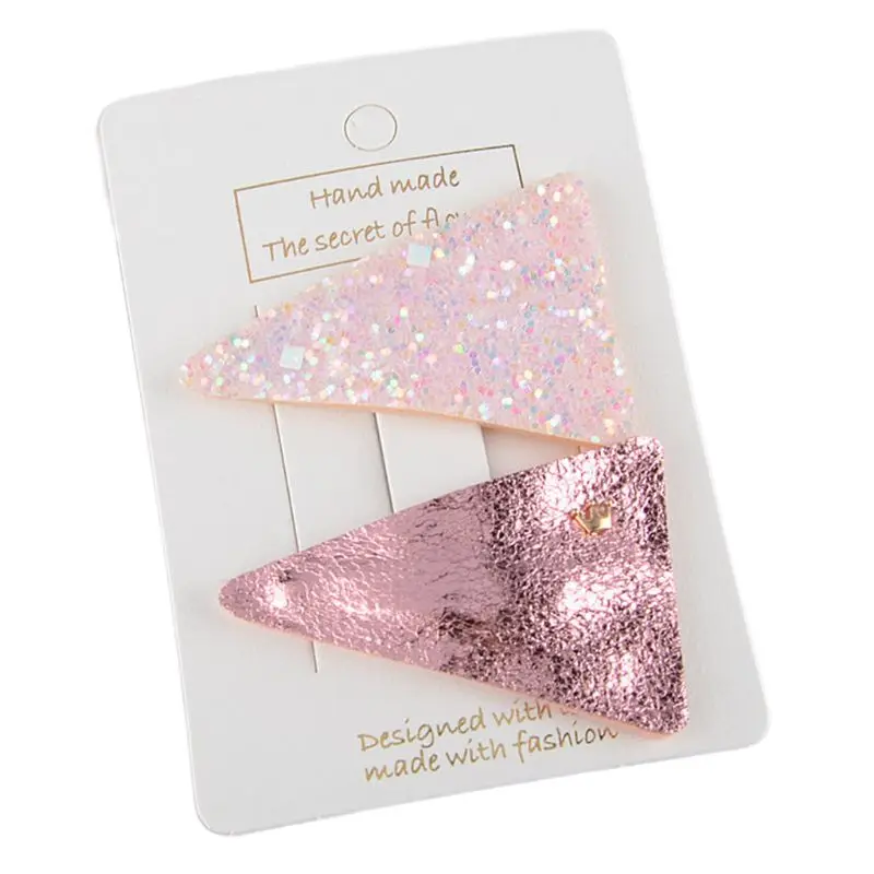 2 шт. Детские блестящие заколки для волос с блестками BB треугольная заколка из