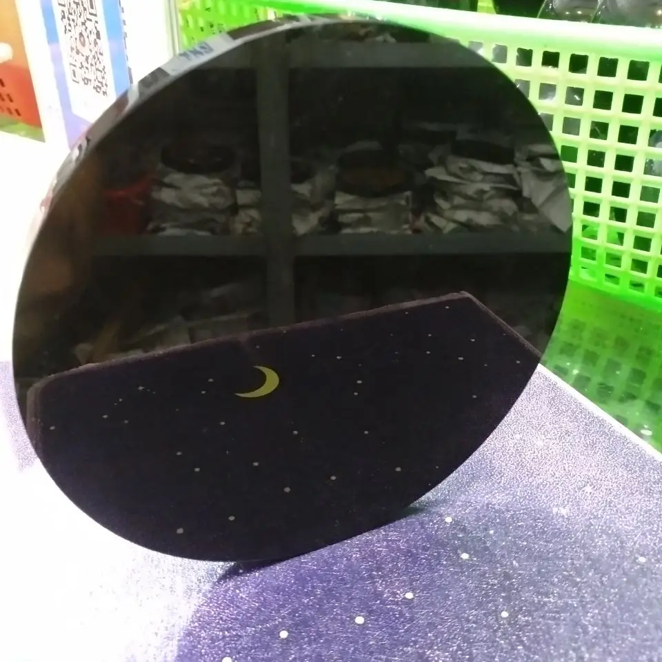 

Mexican Obsidian Smoking Mirror Stone Disc Tezcatlipoca Mexico Aztec Maya