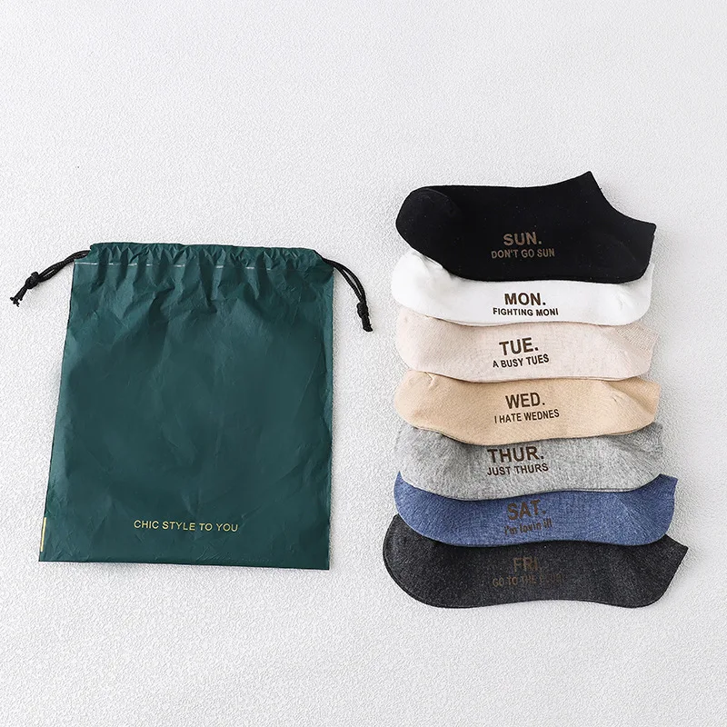 

LUCKY ZONE 7 Pairs/Lot Couple Socks Female Shallow Mouth Summer Men's Socks Casual Breathable Sports Short Tube Week Socks XCY