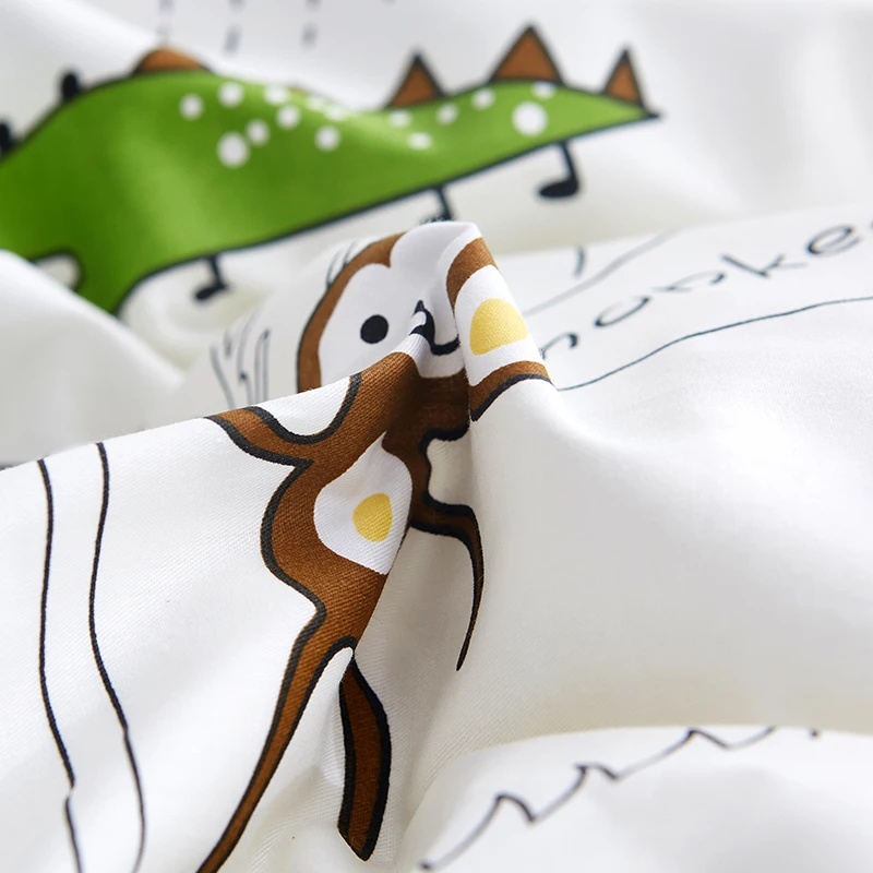 Домашний текстиль 1 шт. пододеяльник с милым рисунком животных из 100% хлопка