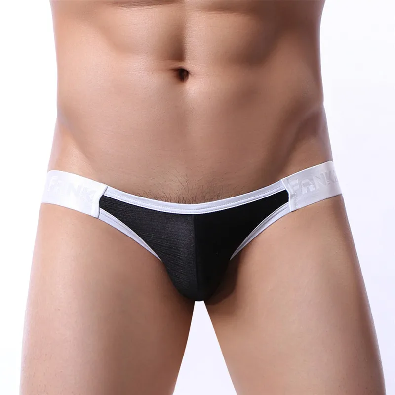 

Men Briefs Thongs and G Strings Sexy Gay Men's Underwear Smooth Ice Silk Briefs Mens T Back Thong Tanga Panties Briefs Underpant