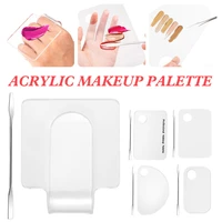 acrylic clear makeup palette and spatula set nail polish gel foundation makeup mixing board manicure tool set
