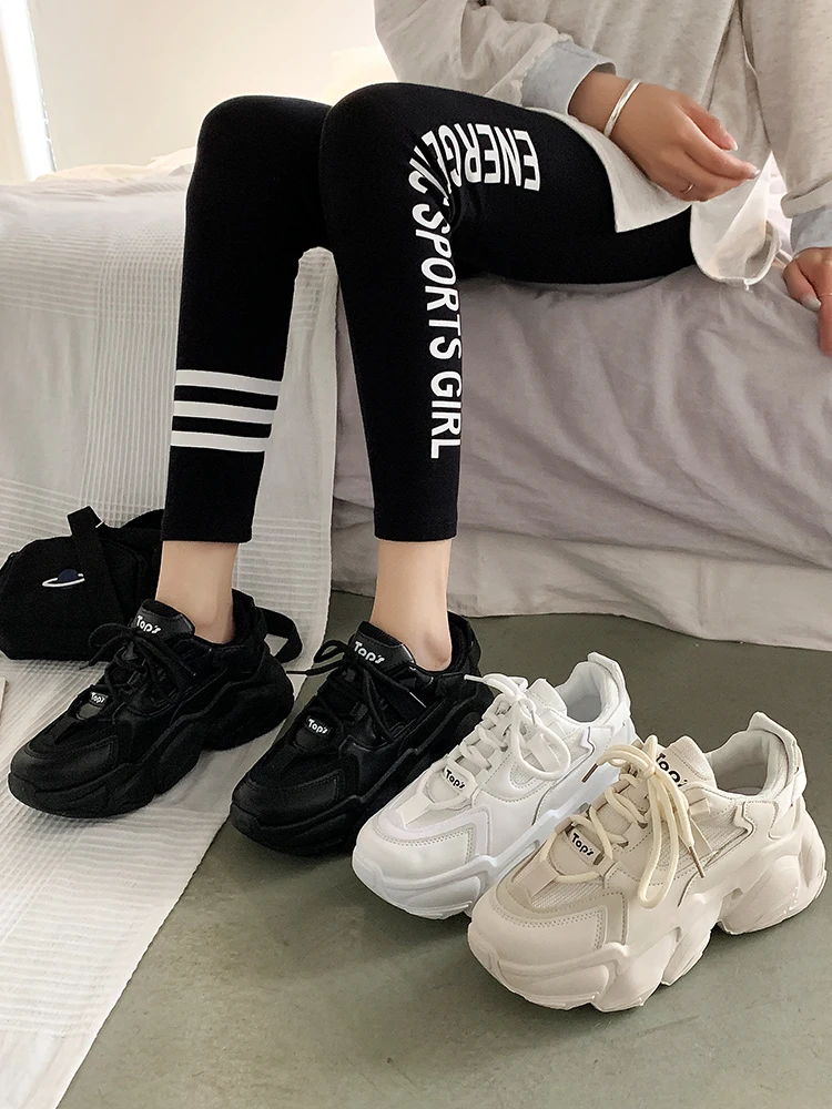 

Womens Trainers Shoes Casual Female Sneakers White Woman-shoes Platform Running 2021 Roses Fashion Thick Sole Cotton Fabric Rubb