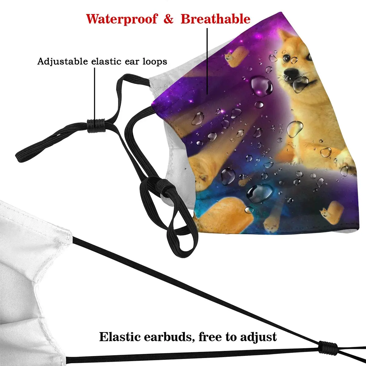 

Dust Mask Doge God Annoying Dog Puzzle Mouth Face Respirator for Adult Kids Washable Anti Pollution Filter