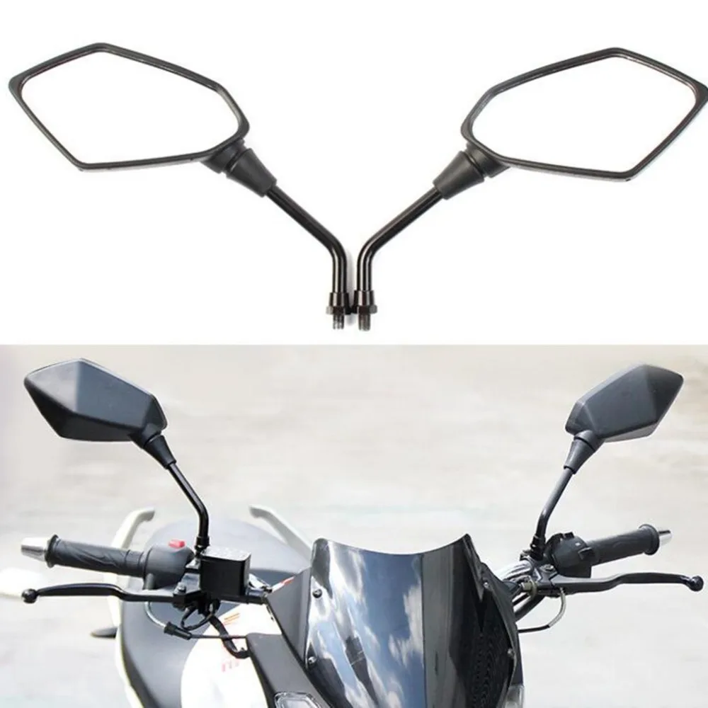

Universal 2Pcs Motorcycle Big Size Rear View Mirror Black Motorcycle Motorbike Chrome Scooter Rearview Rear View Side Mirror