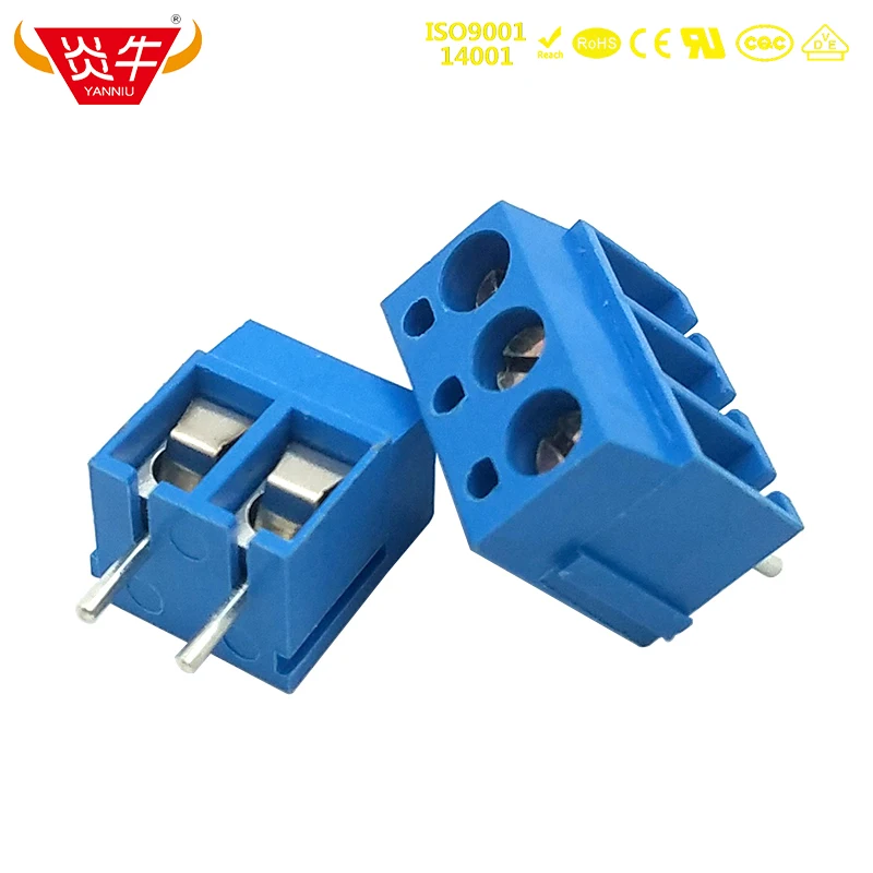 KF300 5 0 2P 3P печатная плата универсальные Винтовые клеммные колодки синий пластик