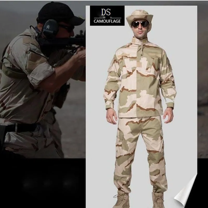 Мужской Камуфляжный армейский костюм с воротником стойкой Размеры S/M/L/XL цвет в