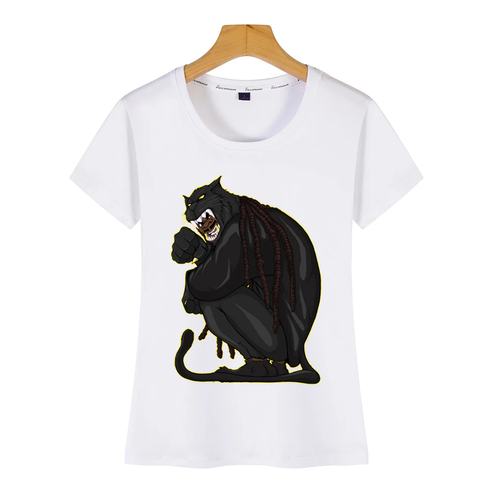 Топы Футболка женская пантера дизайн черный на заказ футболка | Женская одежда