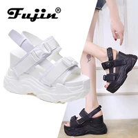 fujin high heeled sandals female slides shoes thick bottom summer 2021 new womens shoes wedge with open toe platform shoes