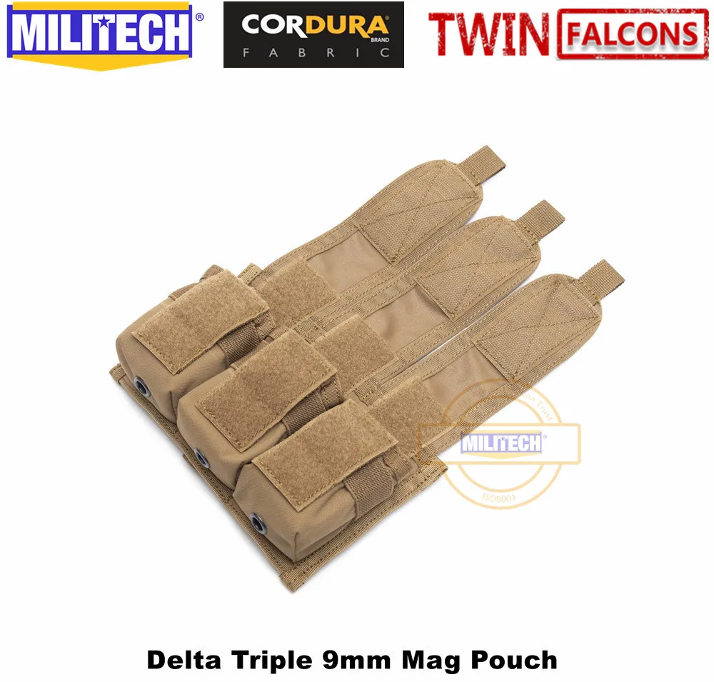 MILITECH twinfalcon TW 500D Delustered Cordura Molle Delta Тройная 9 мм Mag Сумка Журнал Glock сумка для полиции