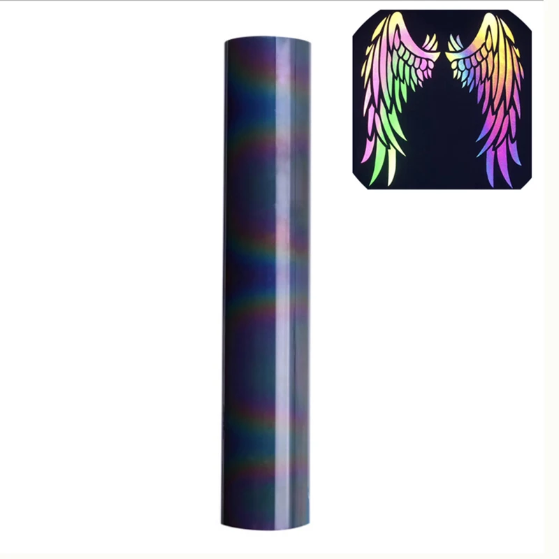 

Горячая Распродажа, футболка с тепловым прессом HTV, зеркальная хлопковая ткань, Радужный тепловой винил для футболки