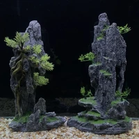aquarium rocks decoration fish tank landscaping artificial moss rockery ornaments aquascape landscape decor accessories