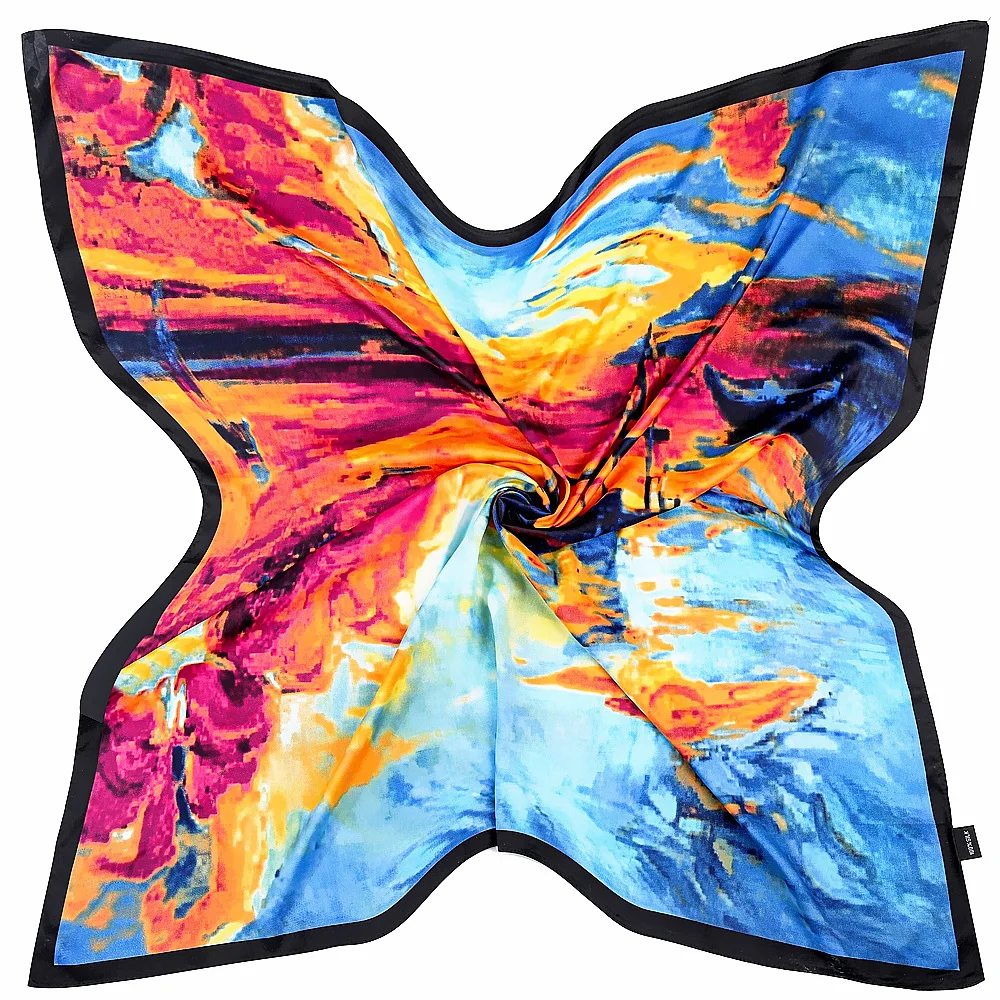 Van Gogh 90CM Generous Scarf Free Shipping Silk Fabric Women's Headscarf Wrap |