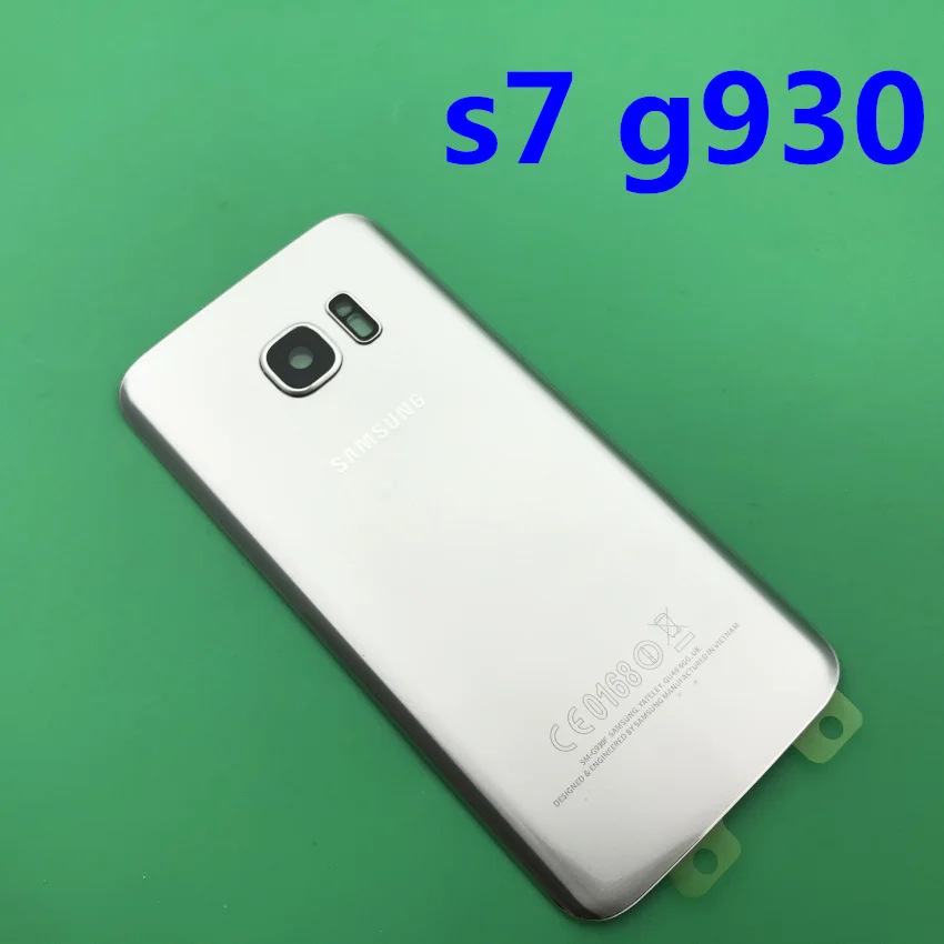 Samsung Galaxy S7 edge оригинальная Задняя крышка батареи G930 G930F чехол G935 G935F задняя дверь корпус стеклянная панель Запасная часть - Цвет: s7 silver