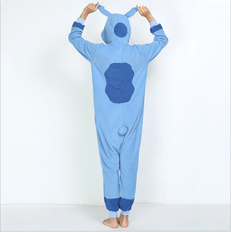 Кигуруми мультфильм унисекс аниме синий Ститч пижамы комбинезон животные