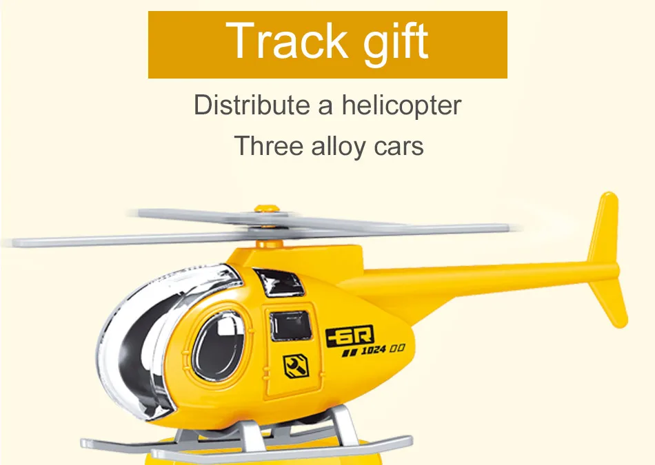 3D City Police Station Railway Alloy Car Play Engineering Fire Truck Track Car DIY Model Building Kits Assembly toys for kids