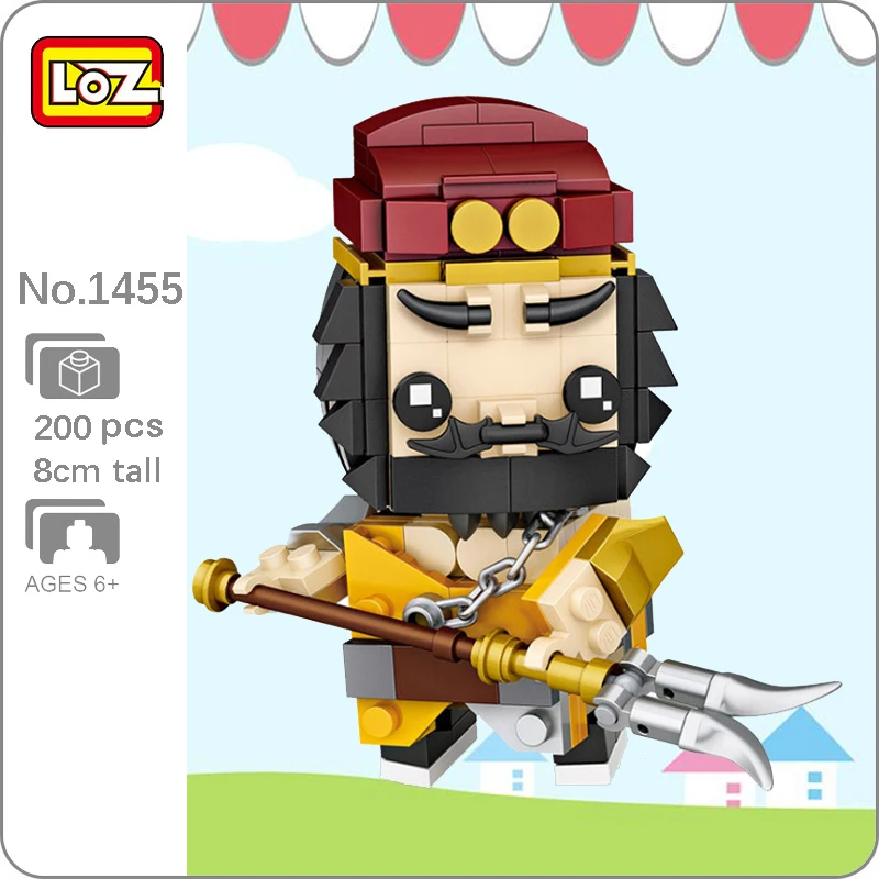 LOZ 1455 Китай Фигурка три царства генерал Чжан 3D модель 200 шт. сделай сам мини блоки