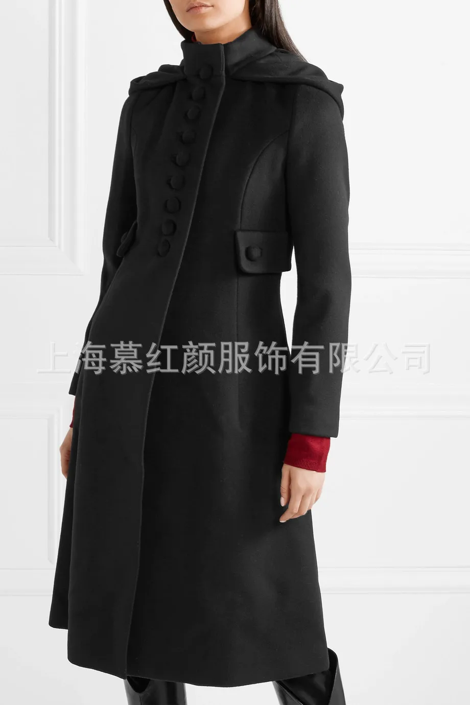 Однотонное длинное женское Шерстяное Пальто с широкой талией однобортная белая